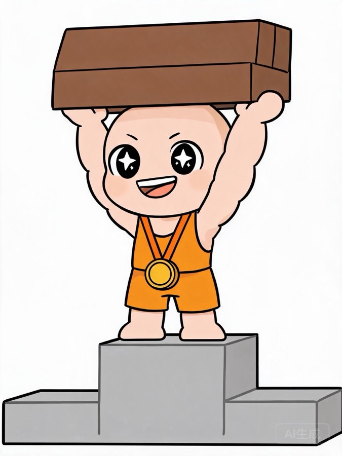 champion 的助记梗图：举着巨重的产品站上领奖台第一名